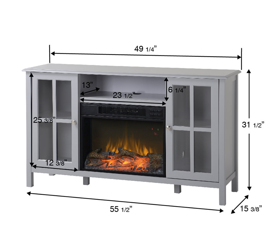 Homestar Langley 55.5" TV Stand with Fireplace & Reviews Wayfair